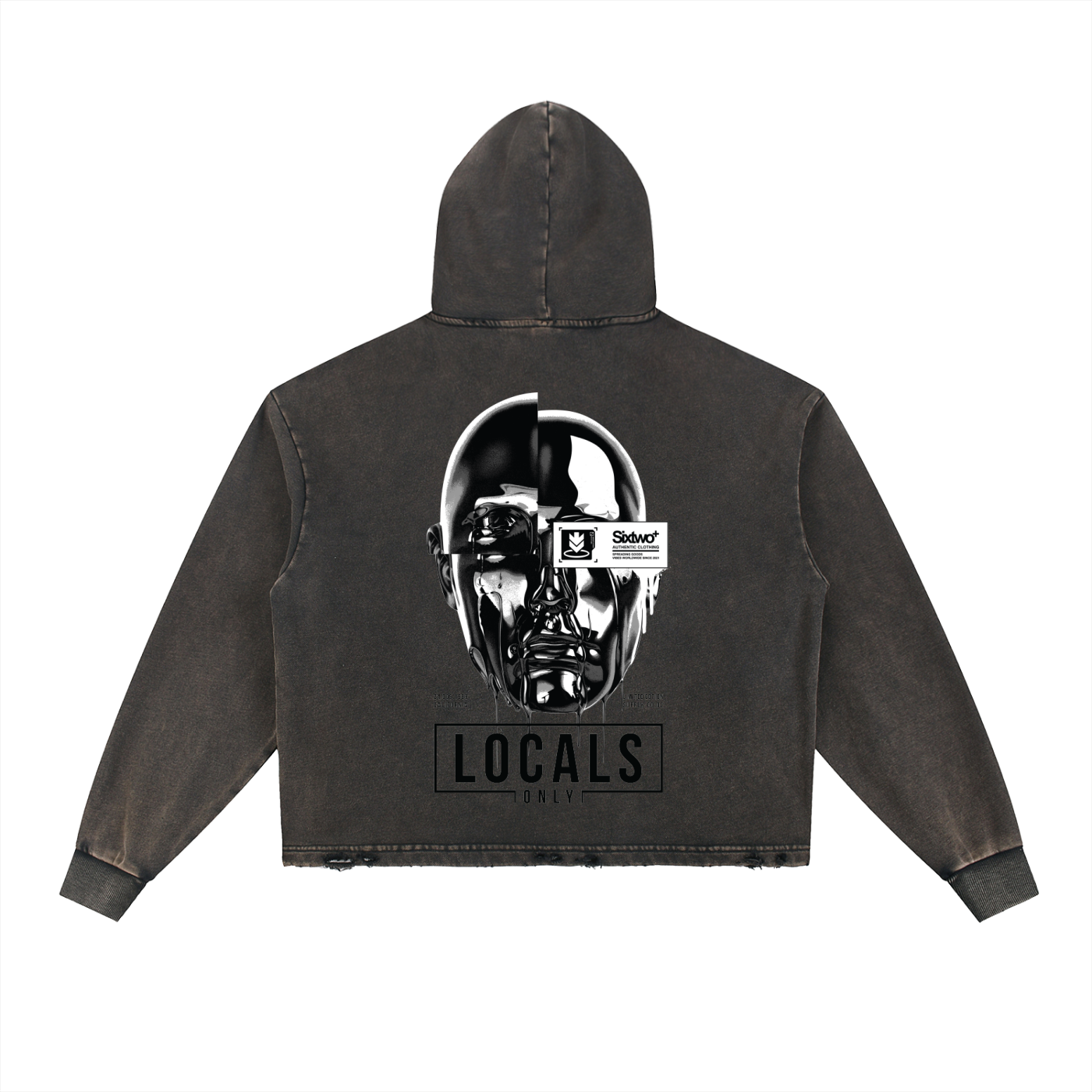 Vintage Washed Frayed-Hem Hoodie