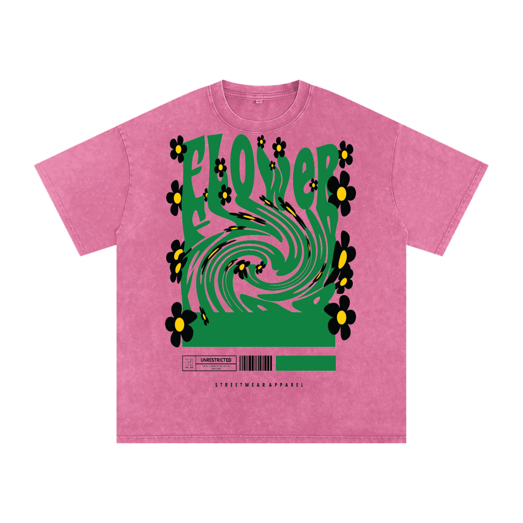 Snow Washed Oversized Cotton T-Shirt