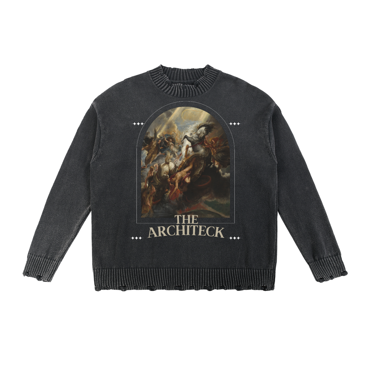 Vintage Washed Hand-Frayed Sweater