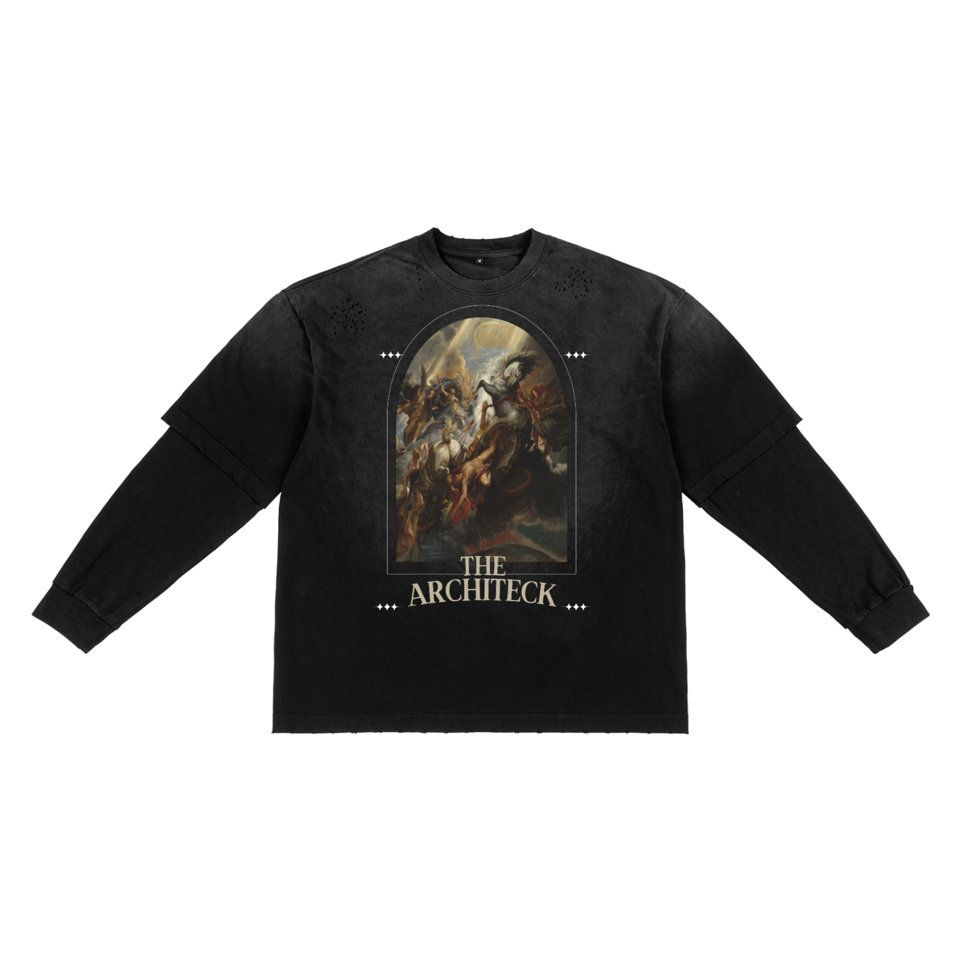 Sunfade Hand-Frayed Faux Two-Piece T-Shirt